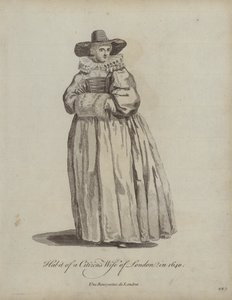 Habit of a Citizens Wife of London i 1640 af English School